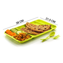 4-Compartment Plastic Dish Set with Spoon & Fork – Versatile Dinner & Pav Bhaji Plate - dailyneed.life