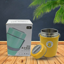 HEAVY LEAK-PROOF STAINLESS STEEL LUNCH BOX/ TIFFIN BOX, 2 COMPARTMENT, FOOD BOX FOR THERMAL CONTAINER FOR FOOD STAINLESS STEEL FOR STUDENT FOR WORK FOR TRAVEL (2 LTR.) - dailyneed.life