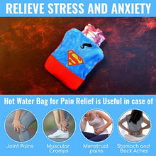 Superman Print Small Hot Water Bag with Cover for Pain Relief - dailyneed.life