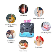 Grey Cat Print Small Hot Water Bag with Cover for Pain Relief - dailyneed.life