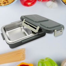 Customize Miracle Quick Lock Leak Proof 2 Compartment Stainless Steel LUNCH BOX Inner Plate Reusable Microwave Freezer Safe Lunch Box Trendy Thermal Insulation Leak Proof for Office Vacuum Tiffin Box for Boys / Girls / School / Office Women and Men  - dailyneed.life