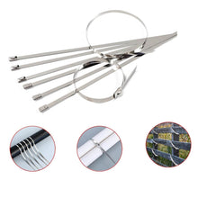Stainless Steel Cable TIE Used for Solar, Industrial and Home Improvement Multipurpose HIGH Strength, Self-Locking Zip Ties, Multi-purpose Tie, Portable Rustproof 100Pcs Wide Application Zip Tie Set for Building (100 pcs Set / 4.6x200MM) - dailyneed.life