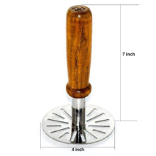 Stainless Steel Potato Masher, Pav Bhaji Masher with wooden handle - dailyneed.life