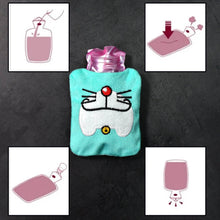 Doremon Cartoon Small Hot Water Bag with Cover for Pain Relief - dailyneed.life