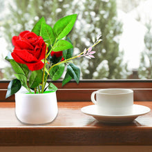 Artificial Rose Flower Plant With Pot, For Home Office Or Gift - dailyneed.life