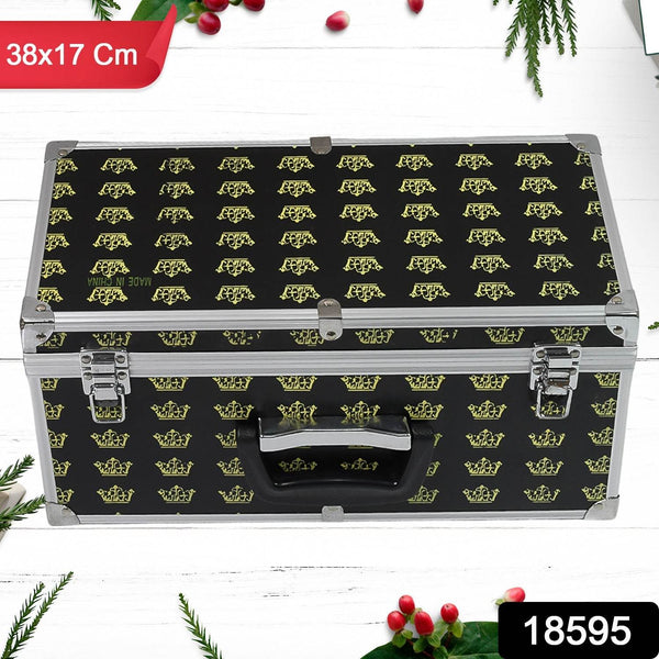 Wooden & Aluminium Multipurpose Portable Suitcase Travel Tool Box (38×17×18 Cm / 1 Pc) - dailyneed.life