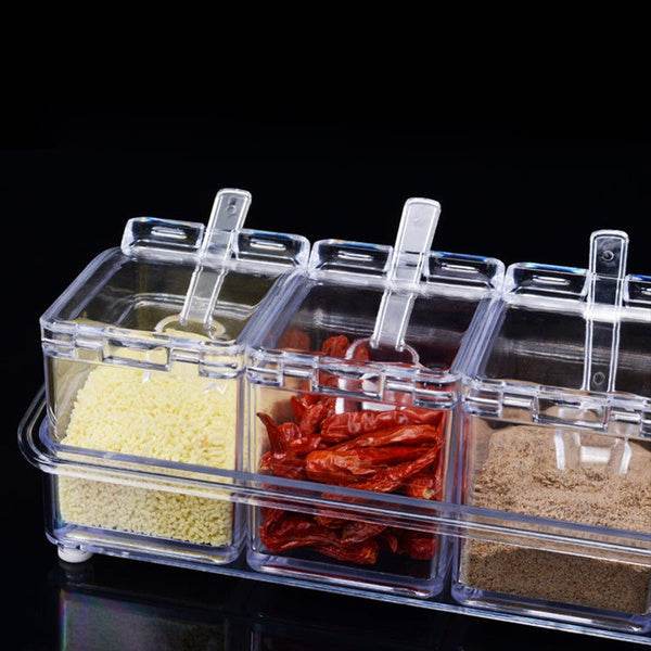 Crystal Seasoning Acrylic Box Pepper Salt Spice Rack - dailyneed.life