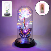 LED Light-Up Eternal Rose with Butterfly in Transparent Dome (1 Pc / Battery not Included) - dailyneed.life
