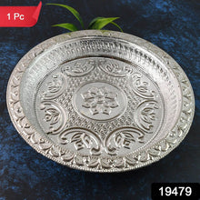 Traditional Silver Finish Plastic Pooja Thali (1 Pc) - dailyneed.life