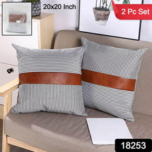 Pillow Covers, leather & cotton Cushion Covers (20 × 20 Inch / 1 Pair / 2 Pc) - dailyneed.life