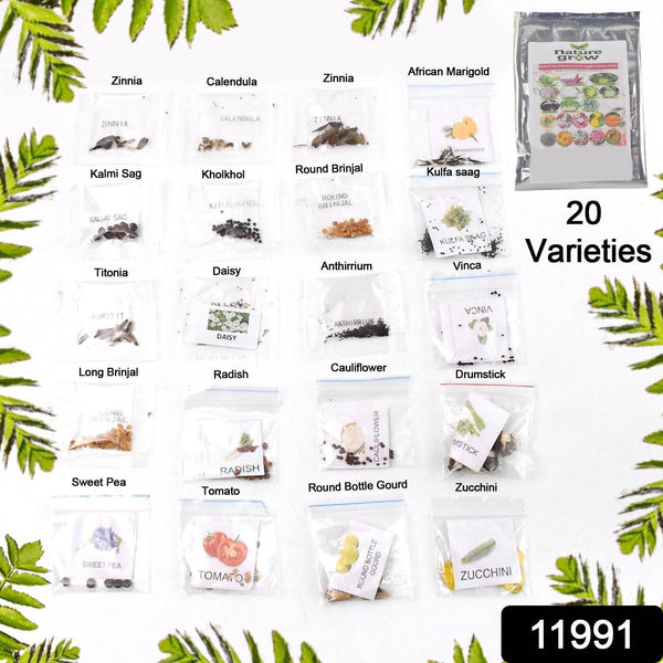 20 Varieties of Vegetable & Flower Seeds Combo (1 Pkt. / 20 Varieties) - dailyneed.life