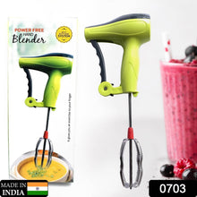Power Free Manual Hand Blender with Stainless Steel Blades, Milk Lassi Maker, Egg Beater Mixer Rawai - dailyneed.life