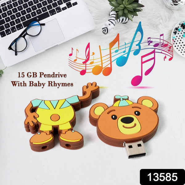 Portable Cartoon Shape Silicone USB Pen drive / Flash disk (15 GB With Baby Rhymes Song / 1 Pc) - dailyneed.life