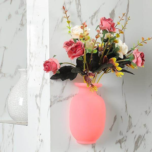 Wall Hanging Silicone Flower Pot Sticker Plant Rack for Decoration (MultiColour) - dailyneed.life