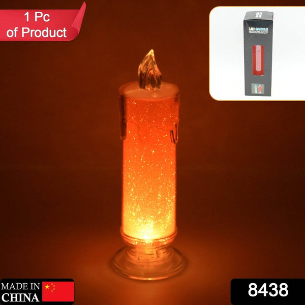 Red LED Flameless Candles Battery Operated Pillar Candles Flickering Realistic Decorative Lamp Votive Transparent Flameless Ornament Tea Party Decorations for Hotel, Scene,Home Decor, Restaurant, Diwali Decoration Candle Crystal Lamp, Diwali (1 Pc) - dailyneed.life