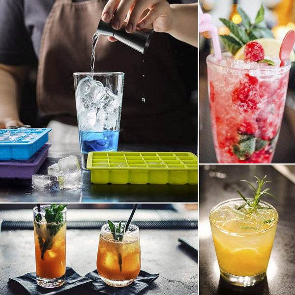 Silicone Ice Cube Trays 24 Cavity Per Ice Tray [Multicolour] - dailyneed.life