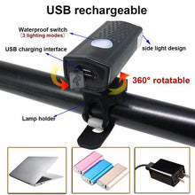 USB Rechargeable 400 Lumen Bicycle Front Headlight Cycle Light Set - dailyneed.life