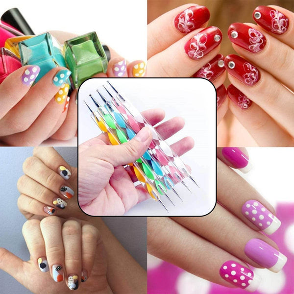 Nail Art Point Pen and Set Used by Women's for Their Fashion Purposes (Pack of 5Pcs) - dailyneed.life