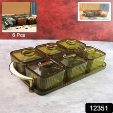 Liger Multipurpose Transparent Spice Jar Set with Tray and Lids 400ML Approx (6 Pc) - dailyneed.life