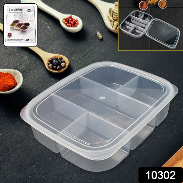 Plastic 5- Compartment Excellent container Reusable Lunch Box (1 Pc) - dailyneed.life