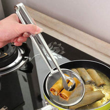 2In1 Stainless Steel Filter Spoon with Clip Food Kitchen Oil-Frying Multi-Functional - dailyneed.life