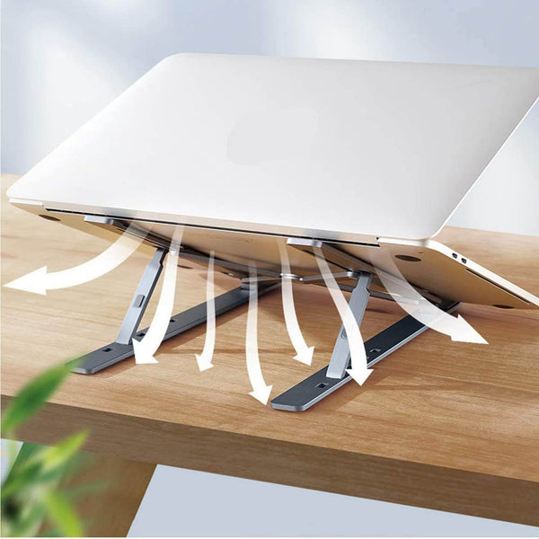 Metal Portable Laptop Stand – 6-Angle Adjustable Riser for Laptops, Phones & Tablets - dailyneed.life