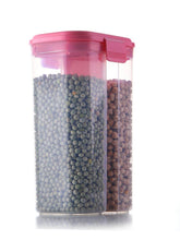 Plastic 2 Sections Air Tight Transparent Food Grain Cereal Storage Container (2 ltr) - dailyneed.life