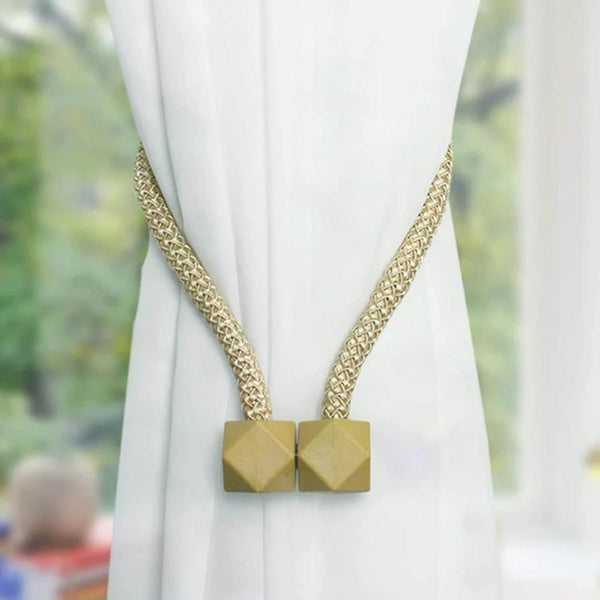 Non-Magnetic Curtain Tiebacks: Decorative Pearl Design (2 Pc, (Without Magnet Buckle) - dailyneed.life