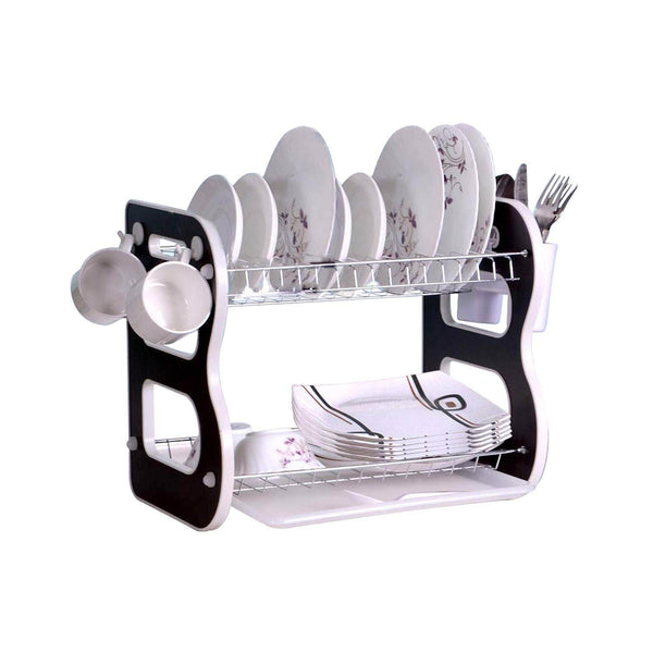 DISH DRAINER TWO LAYER DISH DRYING RACK WITH DRAIN BOARD - dailyneed.life