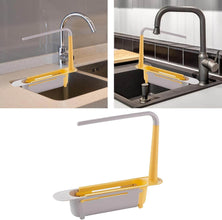Telescopic Sink Storage Rack Material Kitchen Rag Rack Dishwashing Organizer Shelf Drain Basket Pp Under Sink Organizers ( Mic Color 1 Pc) - dailyneed.life