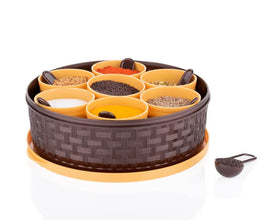Round Plastic Masala Spice Box - dailyneed.life