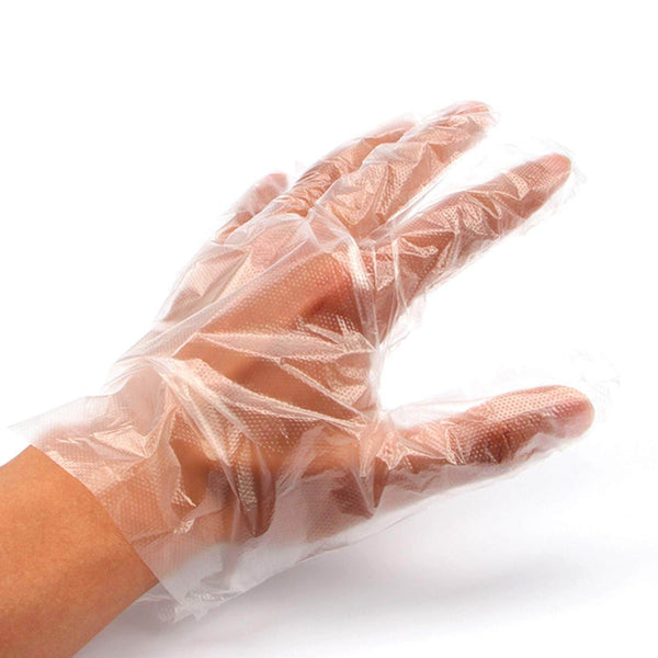Plastic Transparent Disposable Clear Gloves (White) (100Pc) - dailyneed.life