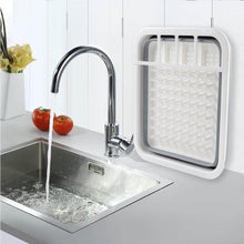 Collapsible Folding Silicone Dish Drying Drainer Rack with Spoon Fork Storage Holder - dailyneed.life