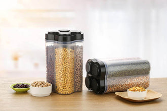 Plastic Lock Food Storage 4 Section Container Jar for Grocery, Fridge Container. - dailyneed.life