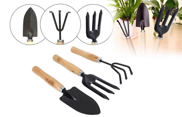 Gardening Tools - Hand Cultivator, Small Trowel, Garden Fork (Set of 3) - dailyneed.life