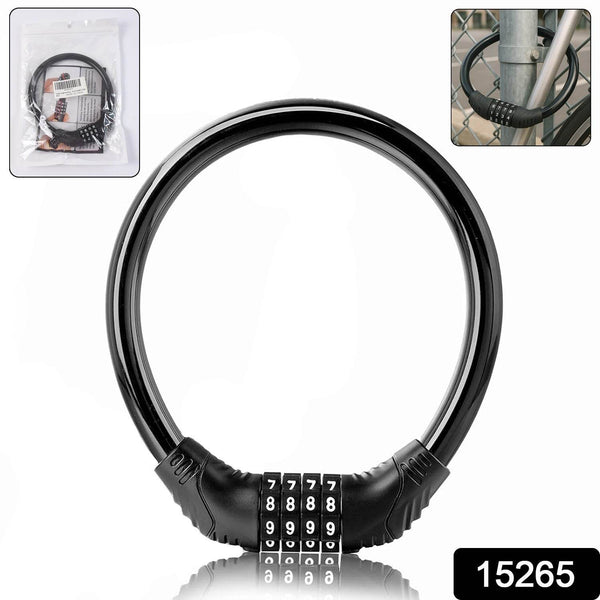 Bike Lock Cable Resettable Cable Lock - Self Coiling 4 Digit Combination Bike Lock - dailyneed.life