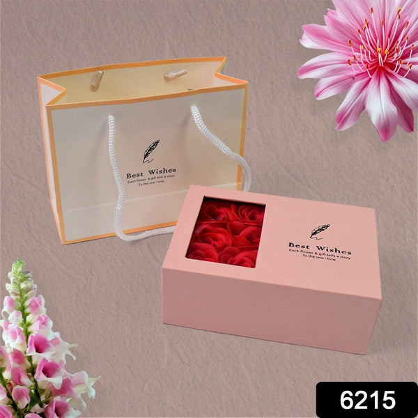 Jewellery Gift Box with Lids & Roses Packaging Box with 6 Roses (1 Set) - dailyneed.life