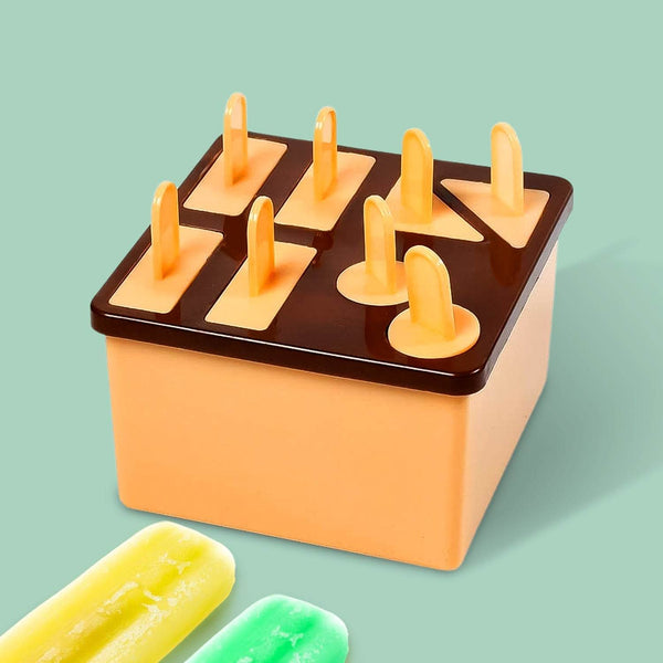 Plastic Kulfi Mold, Kulfi Molds 8 pcs Tray Ice Cream Mold Reusable Frozen Kulfi Maker sicle Sticks Lolly Ice sicle Candy Mold for Children pink Color (Brown Box) - dailyneed.life