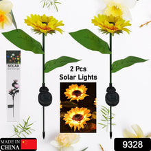 2 Pc Outdoor Solar Sunflower Lights Intelligent Light Control Waterproof Garden Landscape Stake Light - dailyneed.life