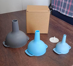 3 in 1 Kitchen Funnel Set of 3, Funnel for Filling Bottle, Small Canning Funnel with Handle, Food Grade Plastic Funnel with Detachable Strainer Filter for Liquid, Dry Ingredients, and Powder - dailyneed.life