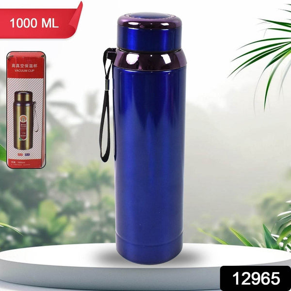 Vacuum Insulated Stainless Steel Bottle, Double walled (Approx 1000 ML / 1 Pc / Mix Color) - dailyneed.life