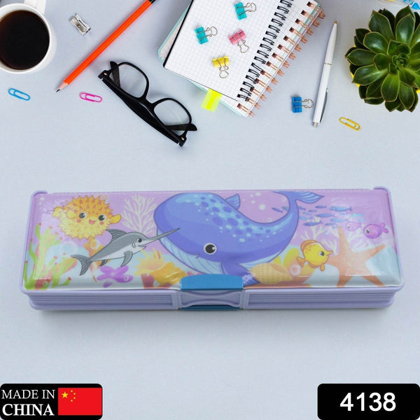 Multipurpose Cartoon Pencil Case – Double Deck Compass Box with 2 Compartments - dailyneed.life