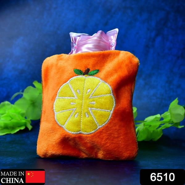 Orange small Hot Water Bag with Cover for Pain Relief, Neck, Shoulder Pain and Hand, Feet Warmer, Menstrual Cramps. - dailyneed.life