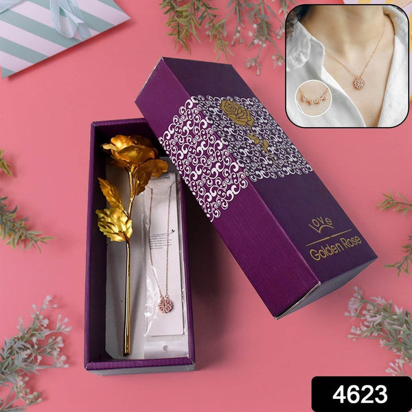 Golden Rose & Necklace Set Perfect Gift Set - dailyneed.life