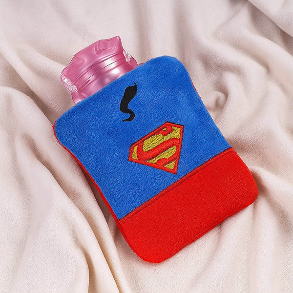 Superman Print Small Hot Water Bag with Cover for Pain Relief - dailyneed.life