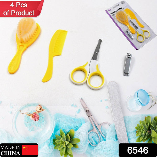 Born Baby Health Care Kit Baby Health Care And Grooming Kit 4 in 1 Nail Clipper Brush Comb Scissors Baby Safety Care Kit (4 Pcs Set) - dailyneed.life
