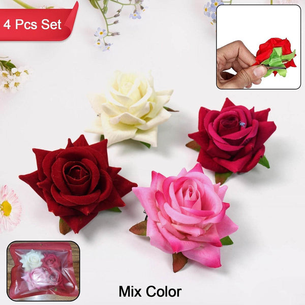 Colourful Flowing Flower Hair Pin (4 Pcs Set / Mix Color) - dailyneed.life