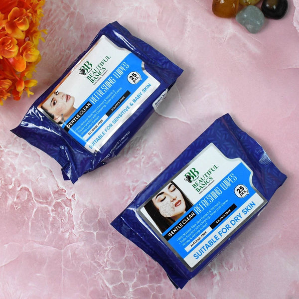 Beautiful Basics Dry & Sensitive Skin Face Wipes (2 Pkts x 50 Pcs Wipes) - dailyneed.life
