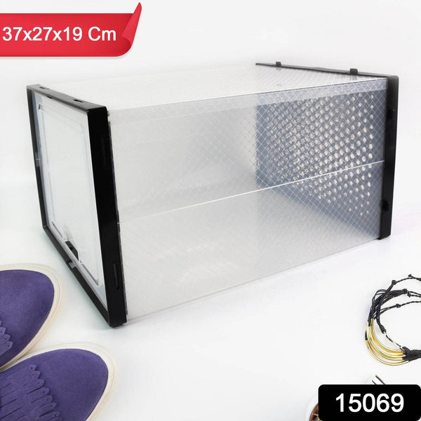 Big Plastic Stackable Shoe Storage Box (1 Pc / 37x27x19 Cm) - dailyneed.life
