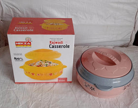 4500ml Insulated Casserole Box (Steel): Floral Print, Keeps Food Hot/Cold - dailyneed.life